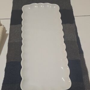 White Scalloped Rectangular Serving Platter